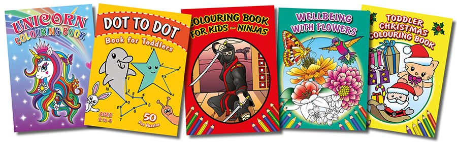 pinkbee books, colouring, dot to dot, jwt coaching, toddlers, kids, children, adults