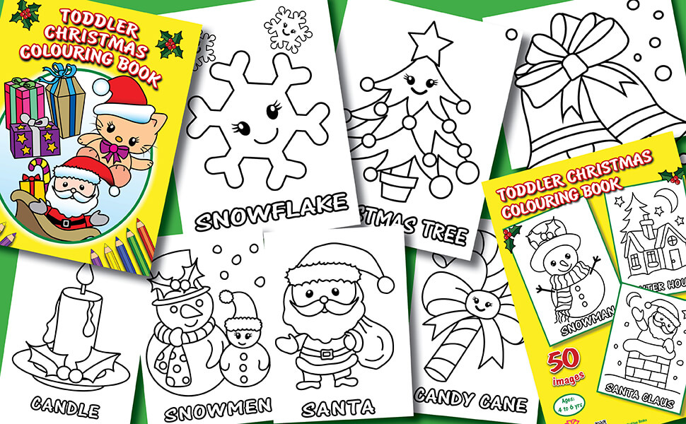 Kids toddlers colouring books christmas