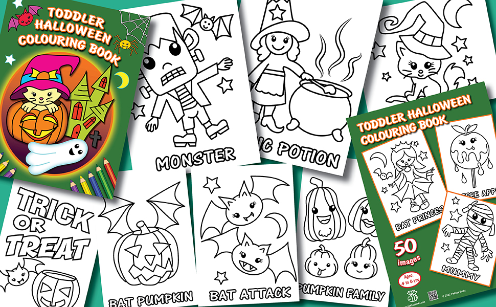 Kids toddlers colouring books halloween