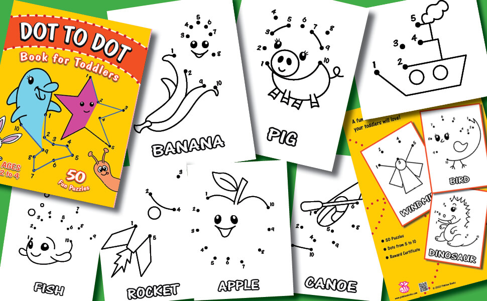 Kids toddlers colouring books dot to dot