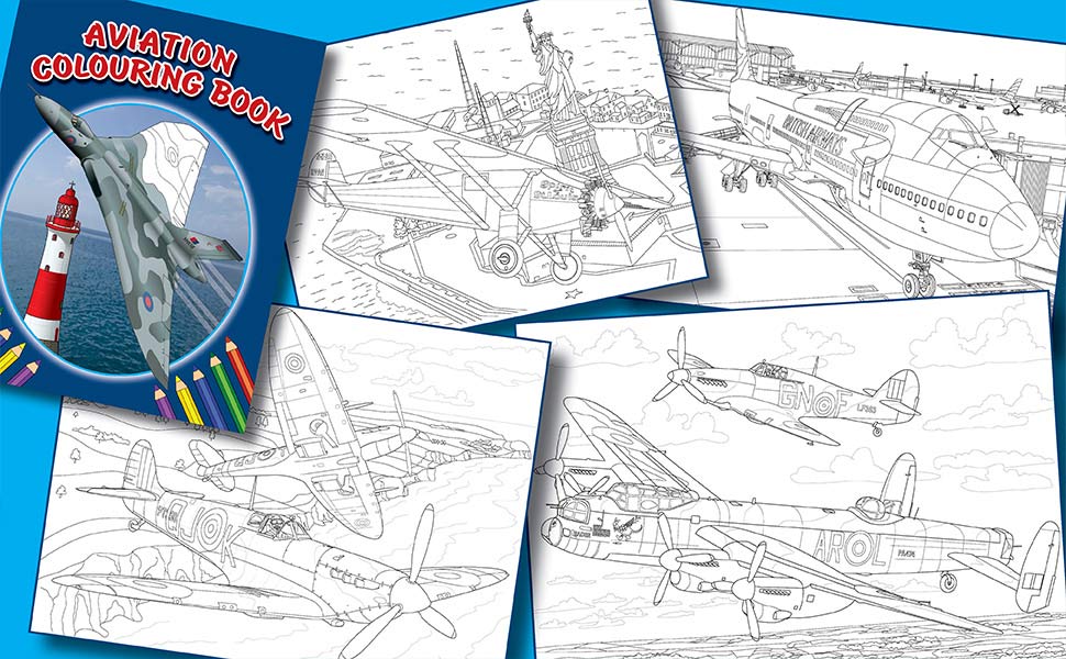 aircraft colouring book